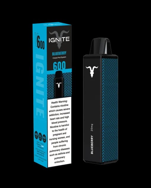 پاد یکبارمصرف IGNITE V600 600 پاف، طعم بلوبری یخ